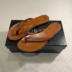 J. Crew Leather Flip-Flops in Brown